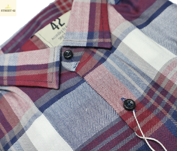 Flannel Purple and Blue Shirt For Men
