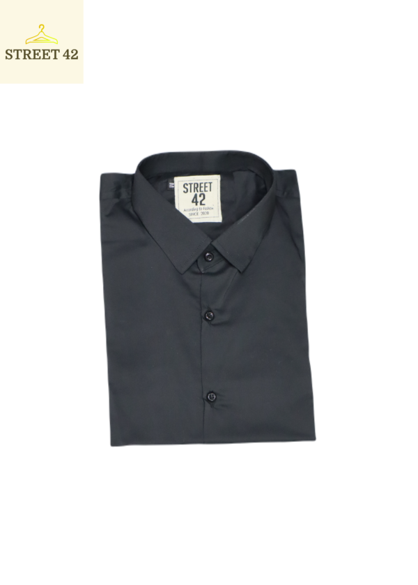 Black Plain Casual Decent Shirt For Men