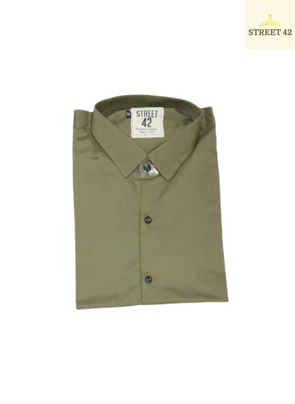 Mehendi Green Plain Casual Decent Shirt For Men