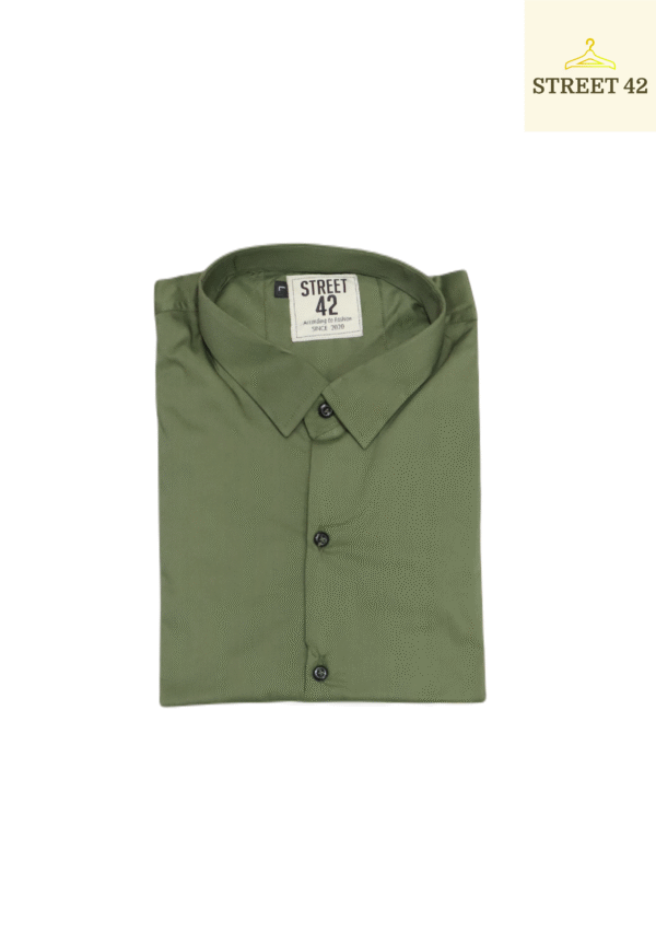 Commando Green Plain Casual Decent Shirt For Men