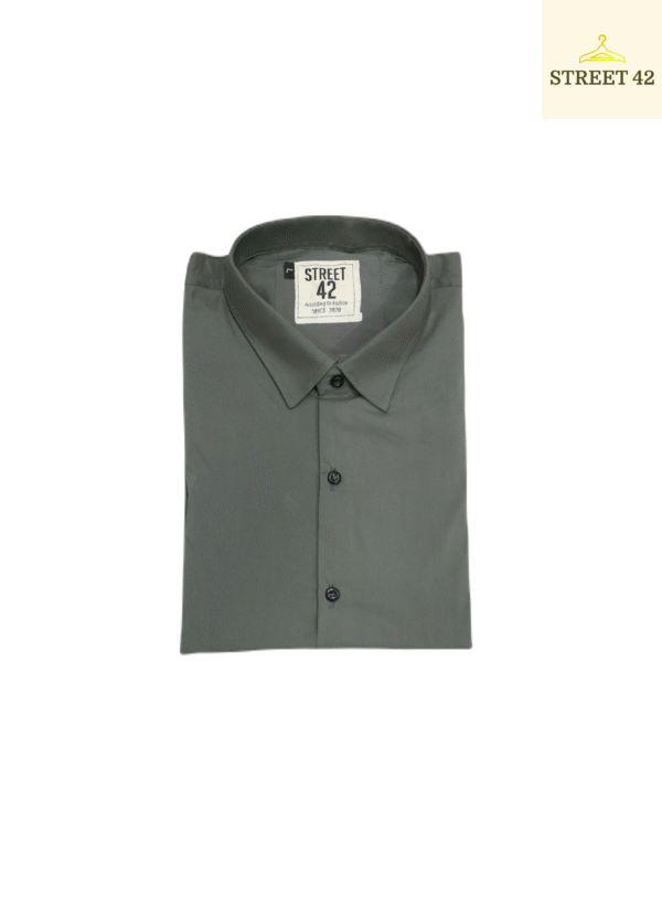 Dark Gray Plain Casual Decent Shirt For Men