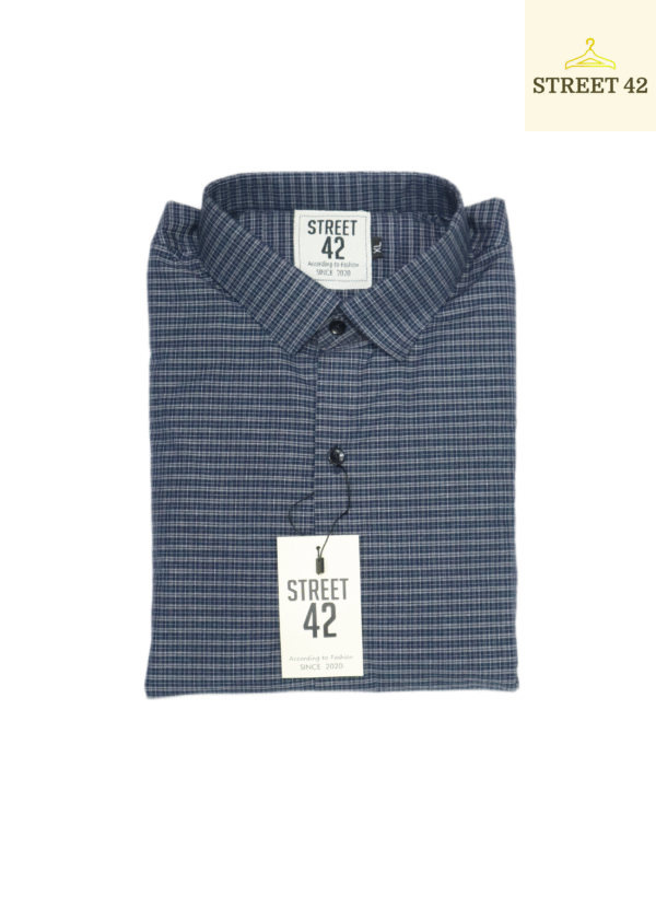 Small Check Blue Color Shirt For Men