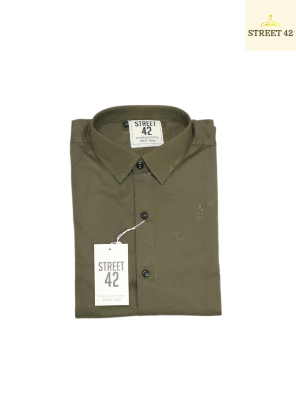 Mehandi Brown Color Plain Casual Shirt For Men