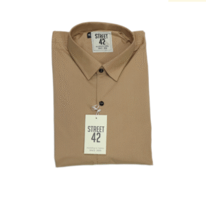 Plain Beige Casual Shirt For Men