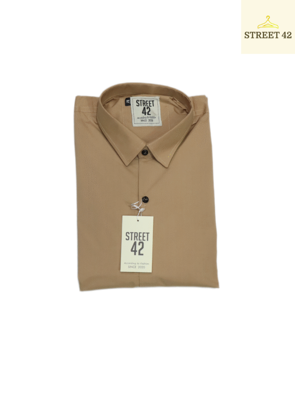 Plain Beige Casual Shirt For Men