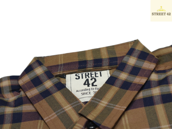 Simple Brown Basic Check Shirt For Men